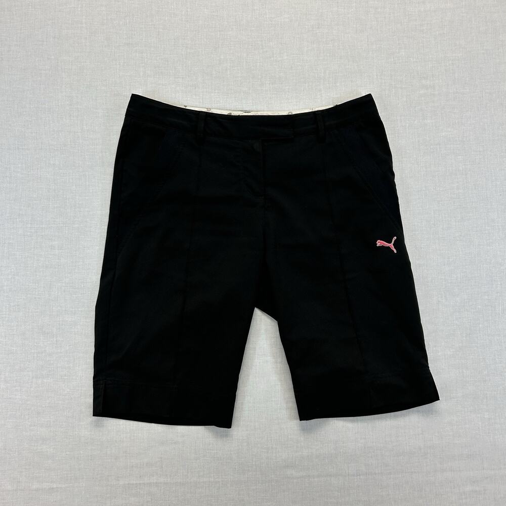 Puma Cobra Golf Shorts Women's 6 Black Athletic Bermuda Casual Pockets Stretch